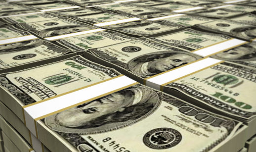 Pilhas de dólares