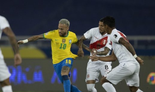Neymar, atacante do Brasil, em partida contra o Peru pela Copa América