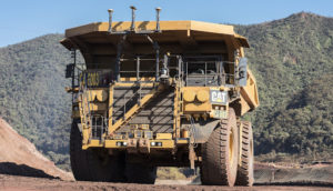 Uma das unidades da frota de caminhões autônomos da Vale em atividade