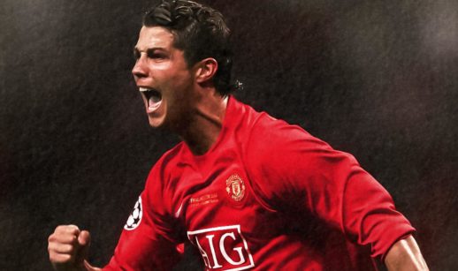 Cristiano Ronaldo celebra gol pelo Manchester United em sua primeira passagem pelo clube