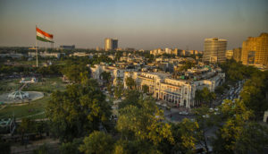 Imagem aérea de cidade na Índia