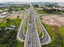 Imagem aérea da Rodovia Presidente Dutra, que está sob concessão para a CCR