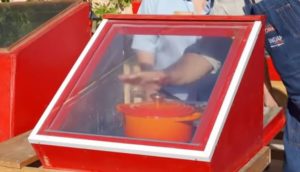 fogão com calor do sol