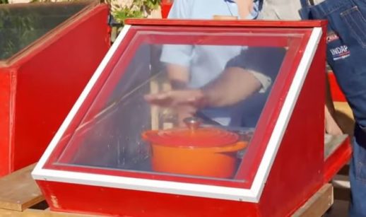 fogão com calor do sol