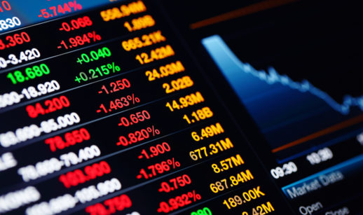 Tela de informações sobre a bolsa de valores