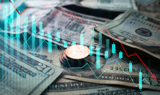 dolares e um grafico, alusivo ao investimento em empresa offshore