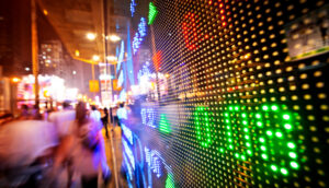 Display de cotações na rua