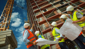 Funcionários em uma obra civil